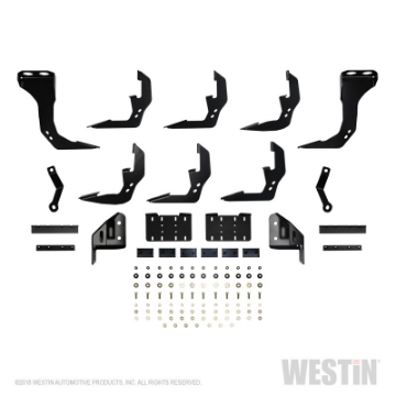 Picture of Westin 2019 Chevrolet Silverado-Sierra 1500 Crew Cab 5-5ft R5 Modular Nerf Step Bars - Black