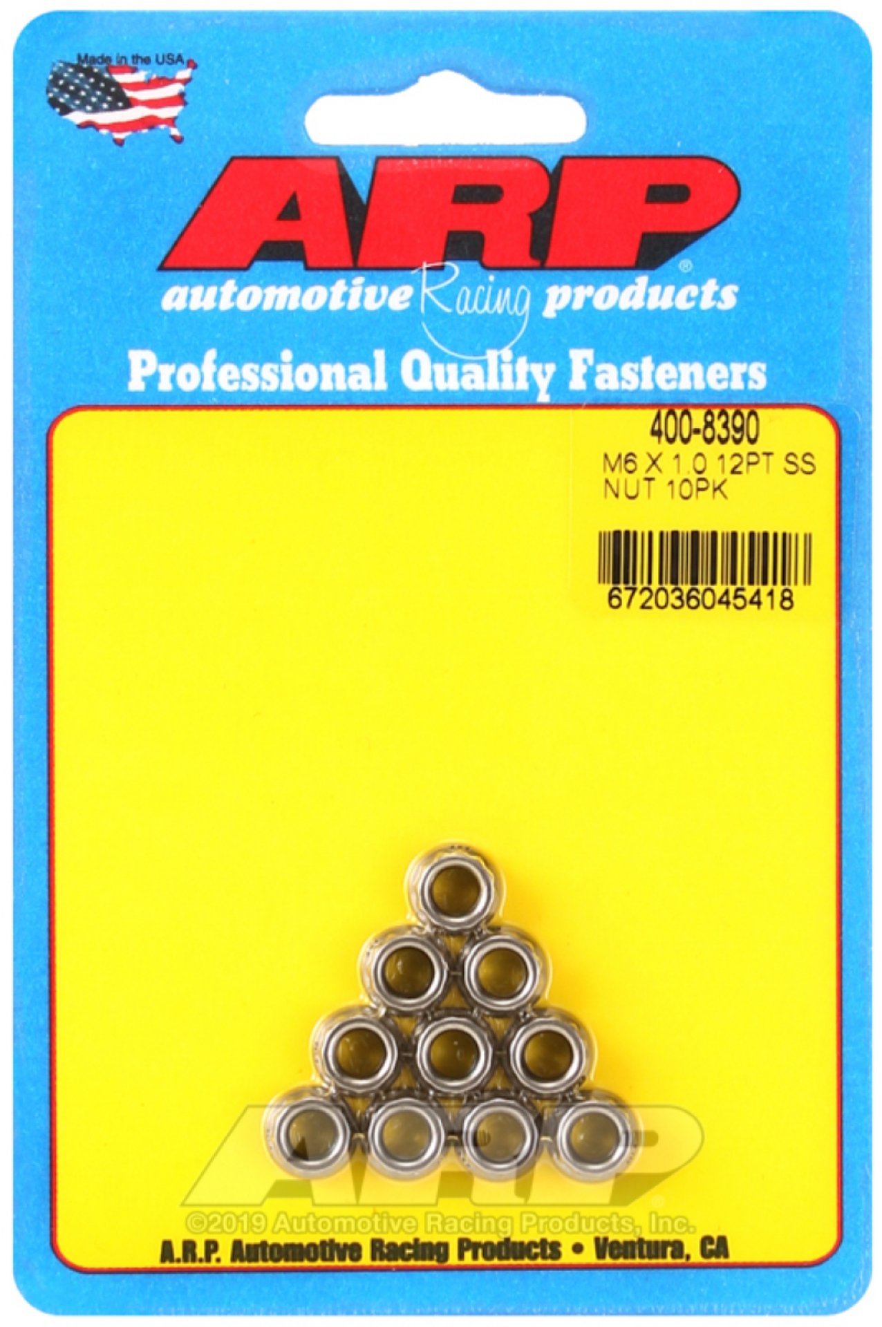 Picture of ARP M6 X 1-00 M8 wr Stainless Steel 12pt Nut Kit Pack of 10