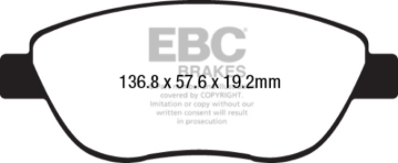Picture of EBC 2014+ Fiat 500 1-4L Turbo Abarth Greenstuff Front Brake Pads