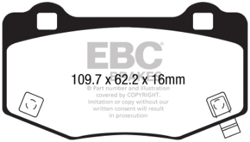 Picture of EBC 2015+ Ford Mustang 6th Gen 5-2L GT350 Shelby Redstuff Rear Brake Pads