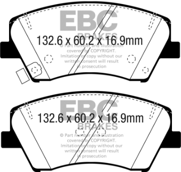 Picture of EBC 2017+ Hyundai Elantra 1-4L Turbo Redstuff Front Brake Pads