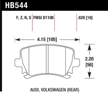 Picture of Hawk Audi A3 - A4 - A6 Quattro Performance Ceramic Rear Brake Pads