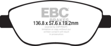 Picture of EBC 2014+ Fiat 500 1-4L Turbo Abarth Ultimax2 Front Brake Pads