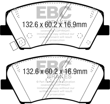 Picture of EBC 2017+ Hyundai Elantra 1-4L Turbo Ultimax2 Front Brake Pads