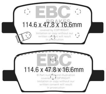 Picture of EBC 2016+ Cadillac CT6 2-0L Turbo Ultimax2 Rear Brake Pads