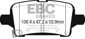 Picture of EBC 2016+ Chevrolet Malibu 1-5L Turbo Elec PB Ultimax2 Rear Brake Pads