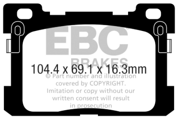 Picture of EBC 2017+ Genesis G90 5-0L Ultimax2 Rear Brake Pads