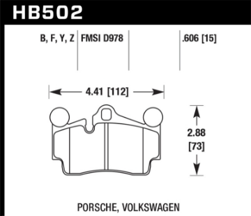 Picture of Hawk Porsche - Volkswagen Performance Ceramic Street Rear Brake Pads