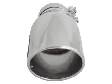 Picture of aFe MACH Force-XP 304 SS Right Side Single Wall Polished Exhaust Tip 4in Inlet x 6in Outlet x 12in L