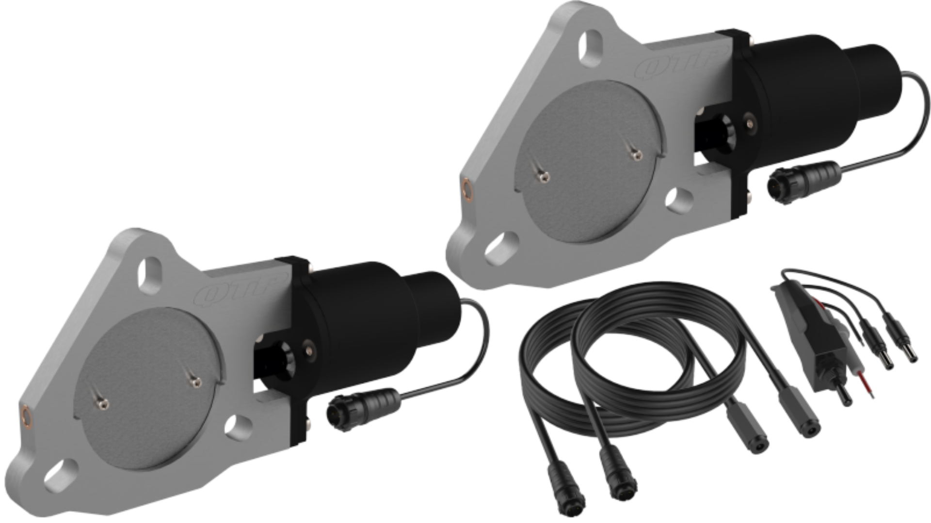Picture of QTP 3in Bolt-On QTEC Dual Electric Cutout Valves - Pair