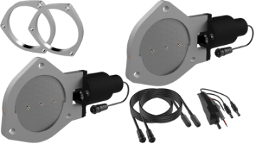 Picture of QTP 4in Bolt-On QTEC Dual Electric Cutout Valves w-Flanges - Pair