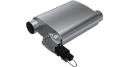 Picture of QTP 3in Weld-On 304SS Reverse Screamer Muffler w-Bolt-On QTEC Electric Cutout