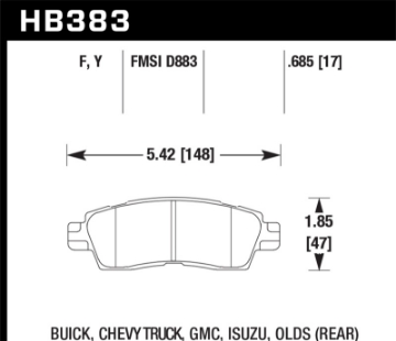 Picture of Hawk Buick - Chevy Truck - GMC - Isuzu - Olds - HPS Street Rear Brake Pads