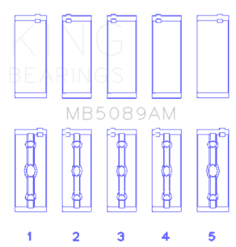Picture of King Engine Bearings Toyota 1RZ Crankshaft Main Bearing Set - Size STD
