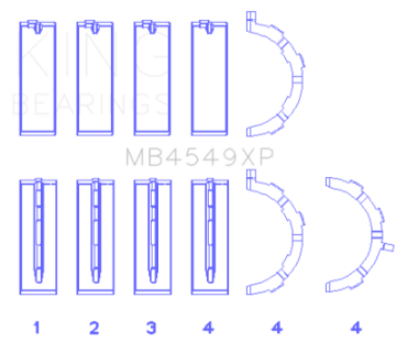 Picture of King Ford EcoBoost 3-5L - 3-7L V6Size STD Performance Main Bearing Set