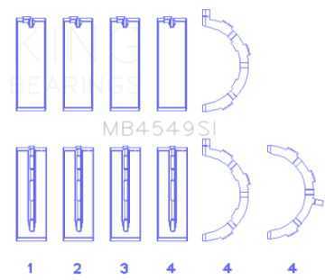 Picture of King Engine Bearings Ford EcoBoost 3-5L-3-7L V6 Main Bearing Set - Size STD