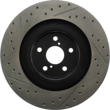 Picture of StopTech 13-18 Lexus GS350 Slotted & Drilled Front Left Rotor