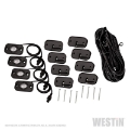 Picture of Westin Universal LED Rock Light Kit - 4 Lights - 14ft 9in Wiring Harness & Switch - Black