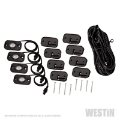Picture of Westin Universal LED Rock Light Kit - 4 Lights - 14ft 9in Wiring Harness & Switch - Black