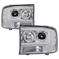 Picture of Spyder 99-04 Ford F-250 Super Duty Light Bar Projector Headlights - Chrome PRO-YD-FF25099V2-LB-C