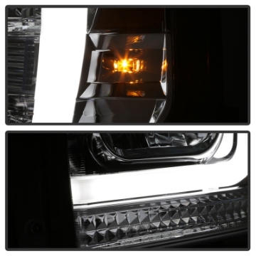 Picture of Spyder 08-10 Ford F-250 Super Duty V2 Light Bar DRL Projector Headlights - Chrm PRO-YD-FS08V2-LB-C