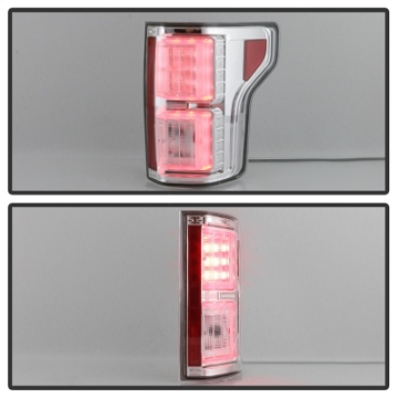 Picture of Spyder 18-19 Ford F-150 W-O Blind Spot Sensor LED Tail Lights - Chrome ALT-YD-FF15018-LED-C
