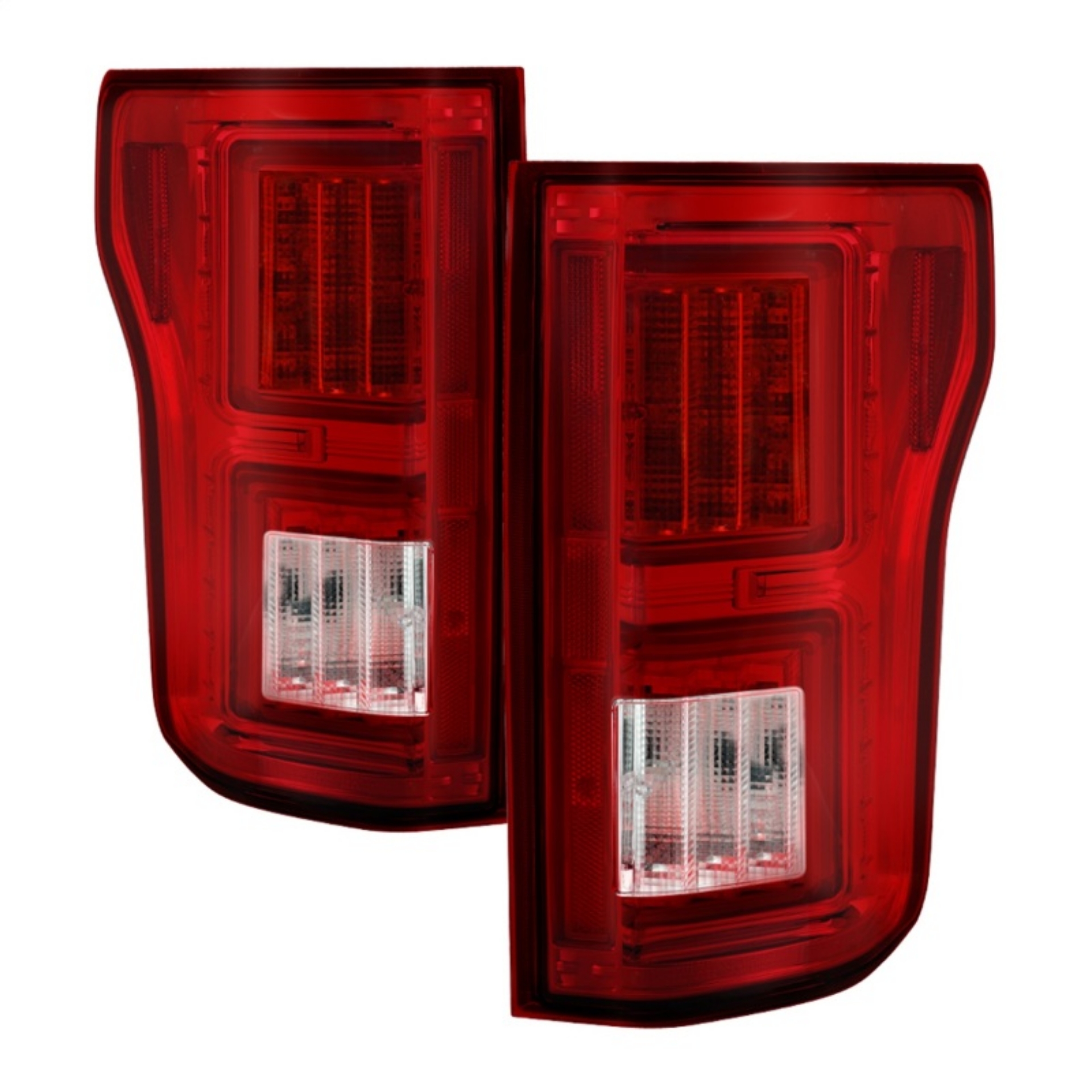 Picture of Spyder 18-19 Ford F-150 w-o Blind Spot Sensor LED Tail Lights - Red Clear ALT-YD-FF15018-LED-RC