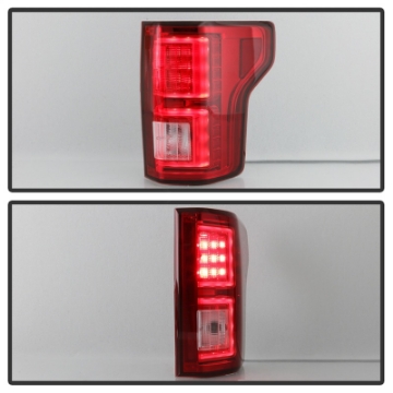 Picture of Spyder 18-19 Ford F-150 w-o Blind Spot Sensor LED Tail Lights - Red Clear ALT-YD-FF15018-LED-RC