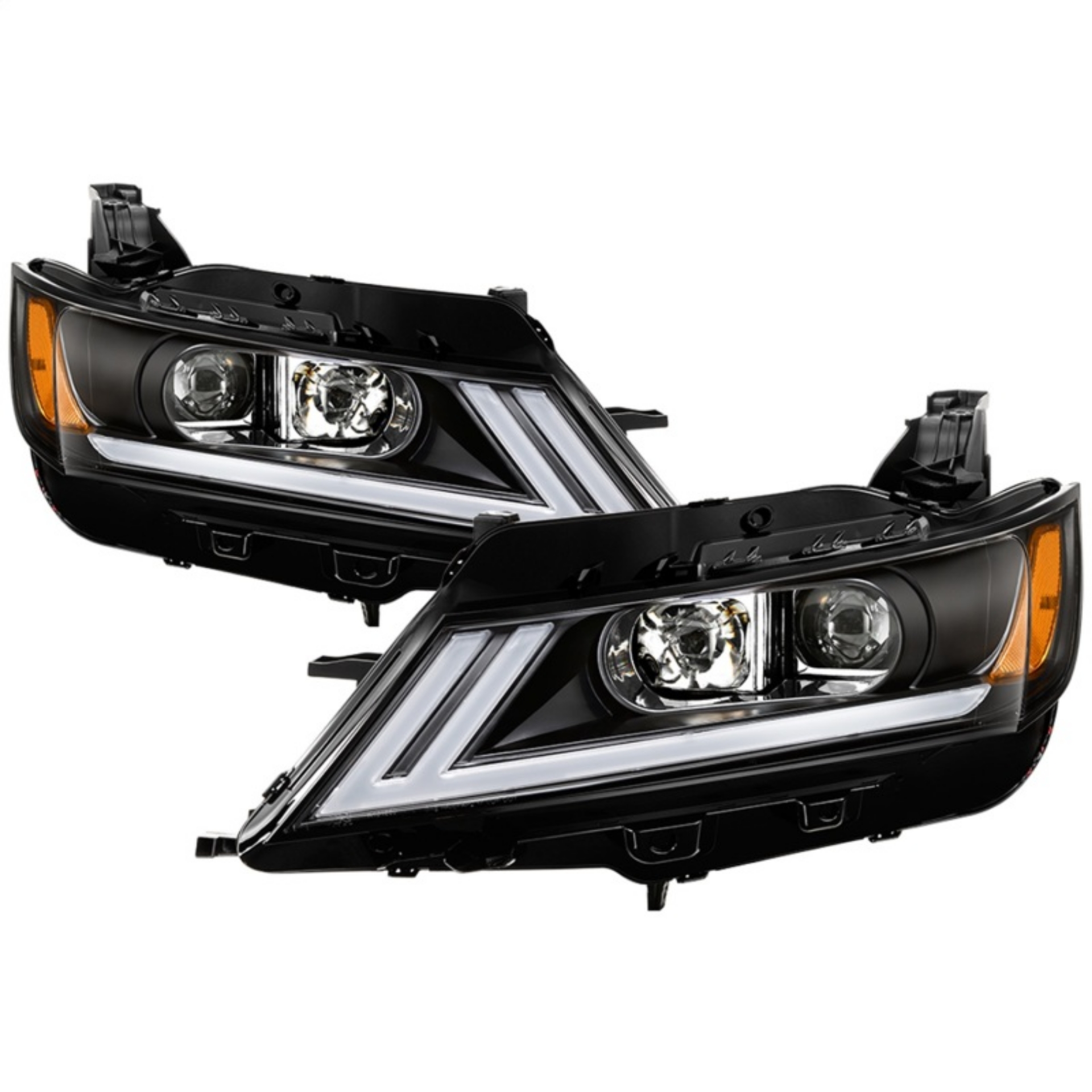 Picture of xTune 14-18 Chevy Impala Excl Limited DRL Halogen Projector Headlights - Blk PRO-JH-CIM15-LB-BK