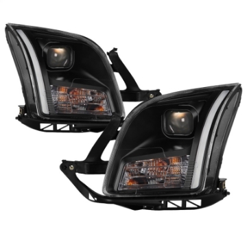 Picture of xTune 06-09 Ford Fusion Light Bar DRL Projector Headlights - Black PRO-JH-FFU06-LB-BK