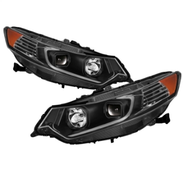 Picture of xTune 09-14 Acura TSX Projector Headlights - Light Bar DRL - Black PRO-JH-ATSX09-LB-BK