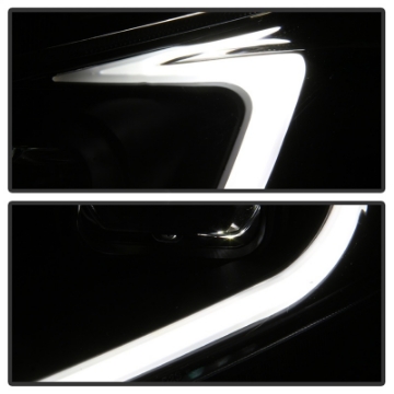 Picture of xTune 09-14 Acura TSX Projector Headlights - Light Bar DRL - Black PRO-JH-ATSX09-LB-BK