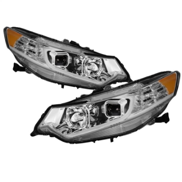 Picture of xTune 09-14 Acura TSX Projector Headlights - Light Bar DRL - Chrome PRO-JH-ATSX09-LB-C