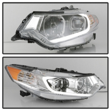 Picture of xTune 09-14 Acura TSX Projector Headlights - Light Bar DRL - Chrome PRO-JH-ATSX09-LB-C