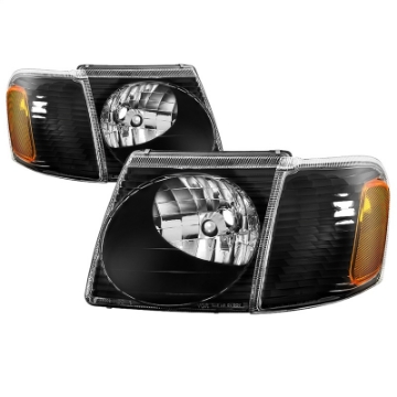 Picture of xTune 01-03 Ford Explorer Sport 4pc OEM Style Headlights w-Corner - Black HD-JH-FEXP01-ST-BK