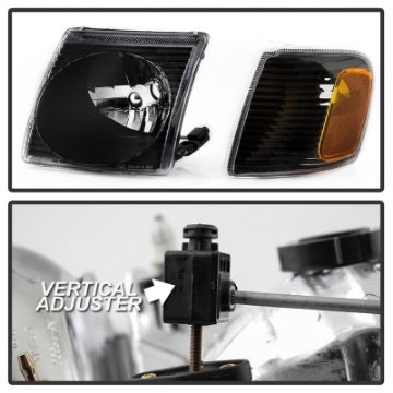 Picture of xTune 01-03 Ford Explorer Sport 4pc OEM Style Headlights w-Corner - Black HD-JH-FEXP01-ST-BK