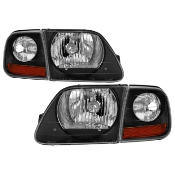 Picture of xTune 97-03 Ford F-150 4pc OEM Style Headlights w-Corner - Black HD-JH-FF15097-L-SET-BK