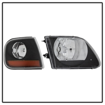 Picture of xTune 97-03 Ford F-150 4pc OEM Style Headlights w-Corner - Black HD-JH-FF15097-L-SET-BK