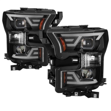 Picture of xTune 15-17 Ford F-150 DRL LED Light Bar Projector Headlights - Black PRO-JH-FF15015-LB-BK
