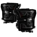 Picture of xTune 15-17 Ford F-150 DRL LED Light Bar Projector Headlights - Black Smoke PRO-JH-FF15015-LB-BSM