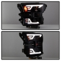 Picture of xTune 15-17 Ford F-150 DRL LED Light Bar Projector Headlights - Black Smoke PRO-JH-FF15015-LB-BSM