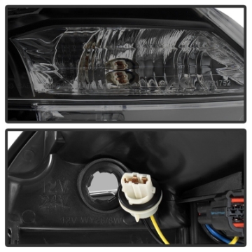 Picture of xTune 13-15 Nissan Sentra DRL LED Light Bar Proj Halogen Headlights - Blk Smoke PRO-JH-NS13-LB-BSM