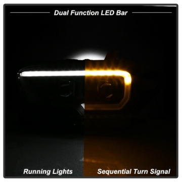 Picture of xTune 16-18 Toyota Tacoma SR-SR5 DRL Projector Headlights w-Turn Signal - Blk PRO-JH-TTA16-SR-BK