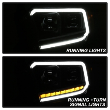 Picture of xTune 14-17 Toyota Tundra DRL LED Light Bar Projector Headlights - Black PRO-JH-TTU14-LB-BK