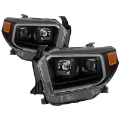 Picture of xTune 14-17 Toyota Tundra DRL LED Light Bar Proj Headlights - Black Smoke PRO-JH-TTU14-LB-BSM