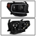 Picture of xTune 14-17 Toyota Tundra DRL LED Light Bar Proj Headlights - Black Smoke PRO-JH-TTU14-LB-BSM