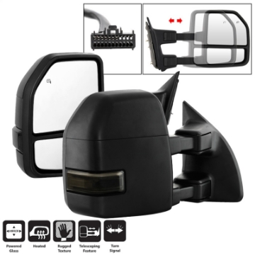 Picture of xTune 08-15 Ford F-250 SD Heated Adj LED Signal Power Mirror - Smoke MIR-FDSD08S-G4-PW-SM-SET