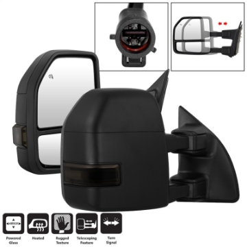 Picture of xTune 99-07 Ford Super Duty Heated LED Signal Power Mirrors - Smk Pair MIR-FDSD99S-G4-PW-SM-SET