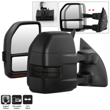 Picture of xTune 08-15 Ford Super Duty LED Telescoping Manual Mirrors - Smk Pair MIR-FDSD08S-G4-MA-RSM-SET