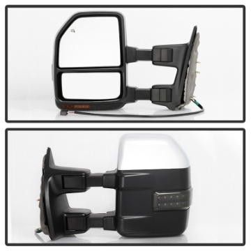 Picture of xTune 08-15 Ford F-250 SD Heated Adj LED Signal Chrome Mirrors - Smk MIR-FDSD08S-G5-PW-RSM-SET